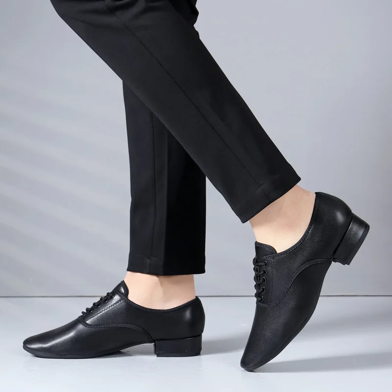 Chaussures de danse latine en cuir véritable pour hommes, chaussures de danse de salsa pour hommes, chaussures de tango à semelle souple, salle de Rhmoderne, baskets pour adultes