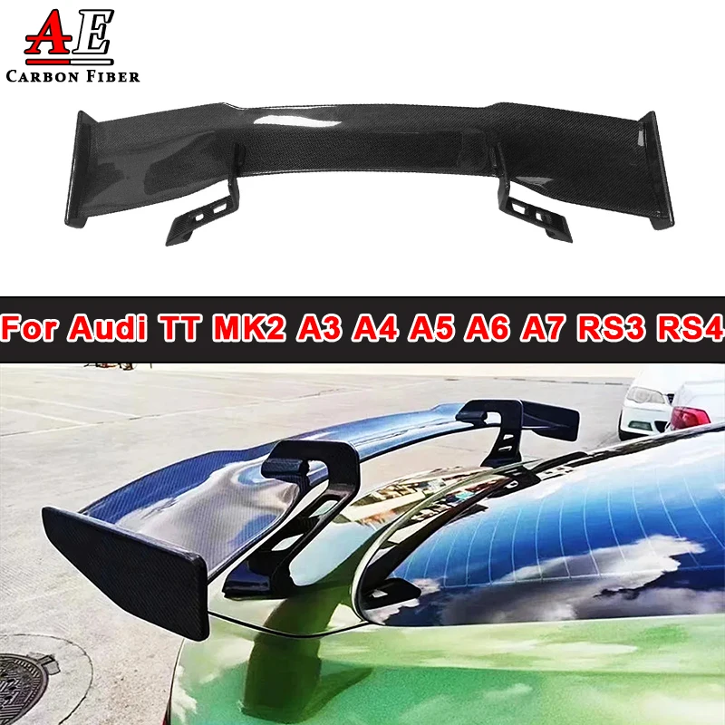 

Carbon Fiber Rear Trunk Spoiler Lip Wing For Audi A3 A4 S4 S3 A5 A6 R8 Sedan TT TTRS MK2 MK3 Convertible Rear Spoiler Black FRP
