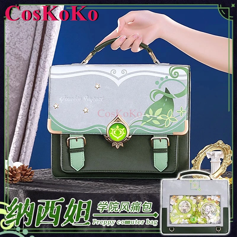 

CosKoKo Nahida Cosplay Game Genshin Impact Theme Impression Pack Daily Preppy Commuter Backpack Messenger Bag Fashion Itabag New