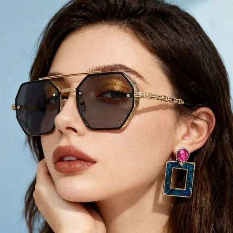 

Luxury Square Designer Sunglasses Women Men Metal Frame Geometric Pattern Sunglasses Women Men Brand Fashion Oculos De Sol UV400