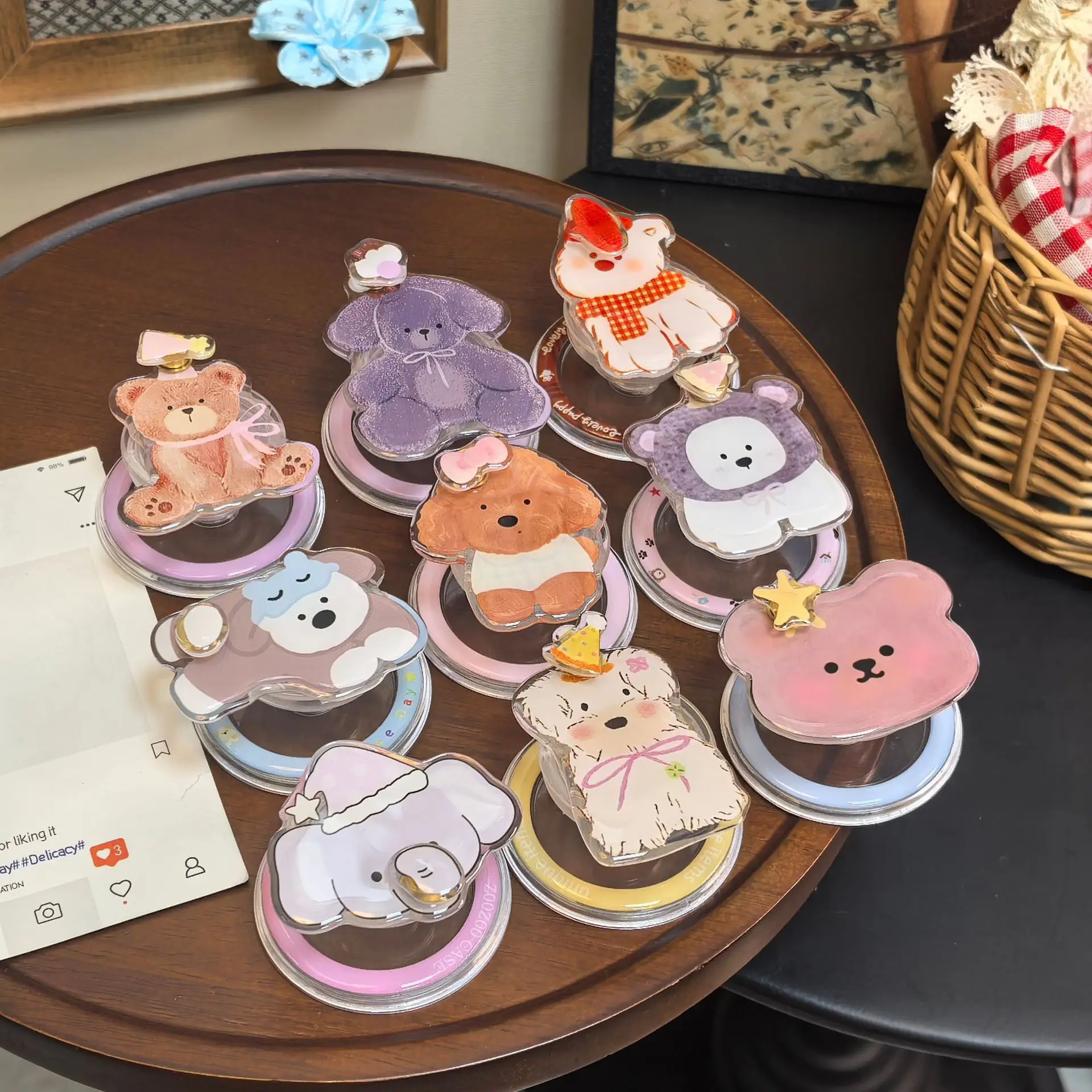 Cartoon Animal Rotate Magnetic Holder Korean Cute Phone Stand Grip Holder Support for iPhone Samsung Magsafe Universal Holder view 4