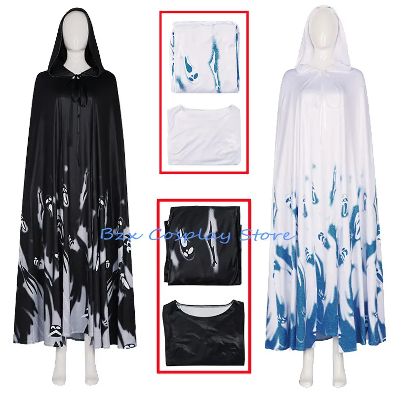 2Colour Halloween Vampire Robe Cosplay Horror Hoodie Ghost Bride Cloak Anime Dresses Cosplay Masquerade Costumes