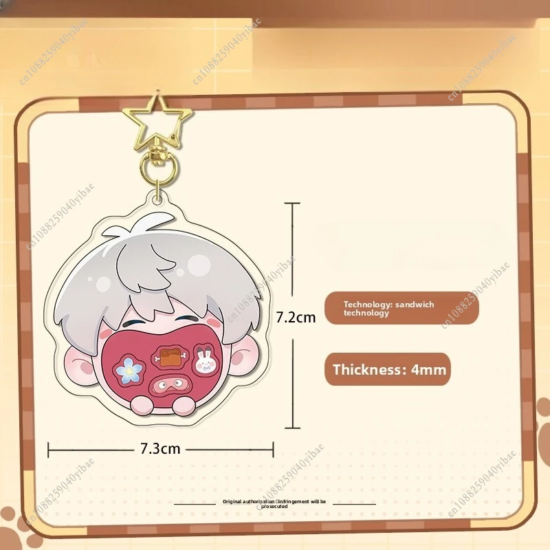 Cartoon liefde en deepspace Sylus Rafayel Zayne Xavier Caleb Shake Game acryl sleutelhanger creatieve mond hanger rugzak sleutelhanger