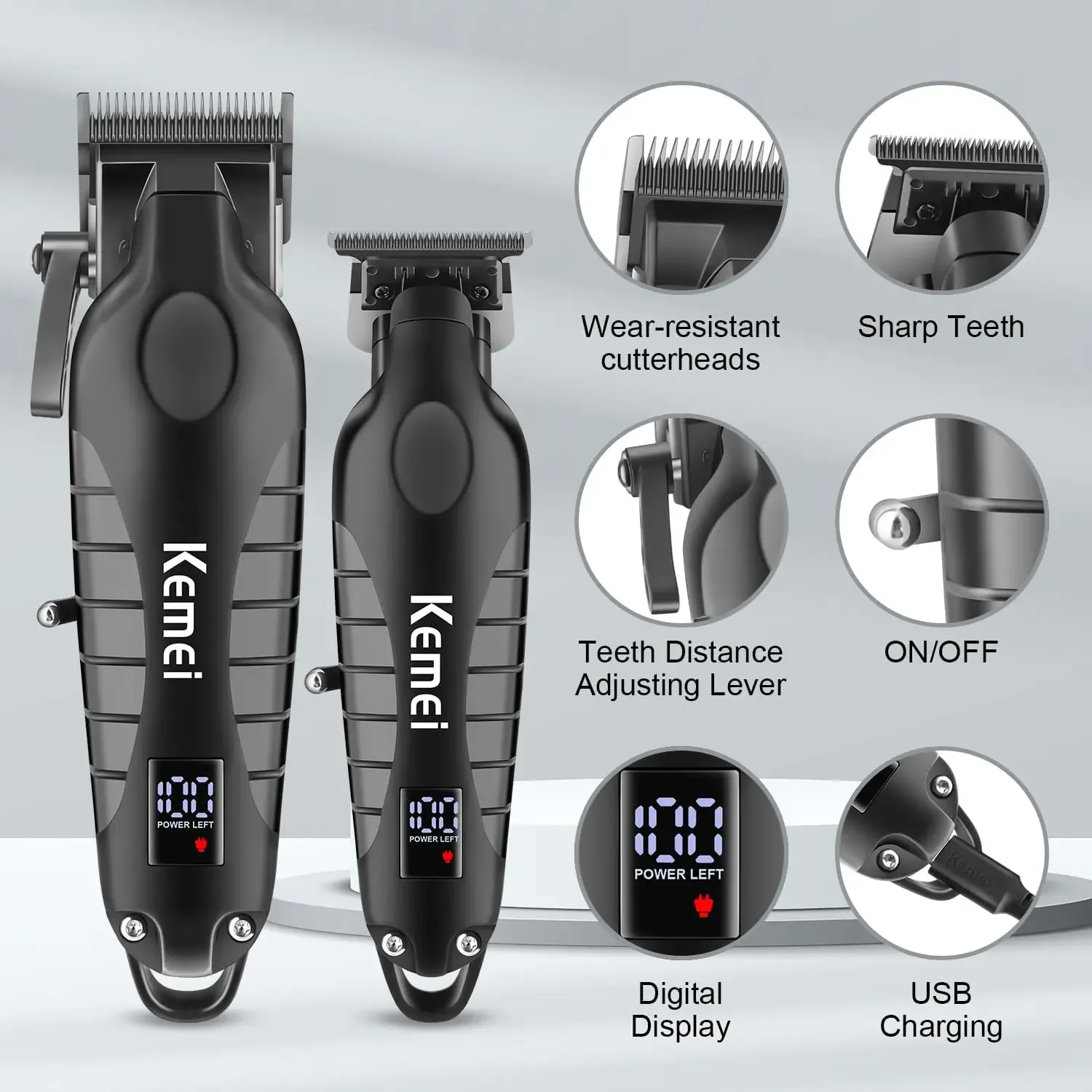 Kemei KM-2290 KM-2293 KM-1102 Hair Clipper Kit for Men Electric Shaver Hair Trimmer Professional Cutting Machine Clippers Men