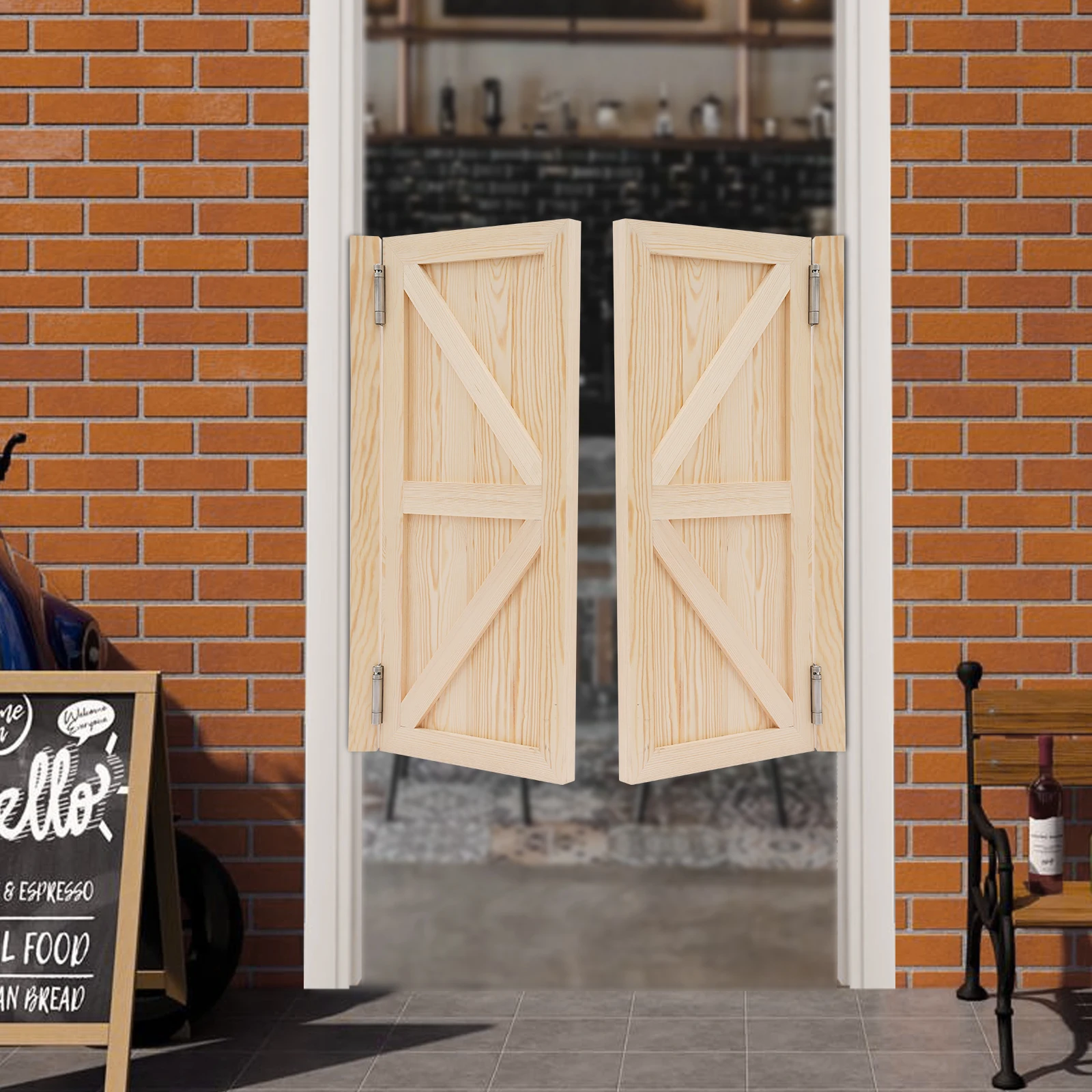 

Partition Doors Double-Door Leaf Wood Partition Doors for Entrance Partition Dual Partition Door Porch Entrance Door