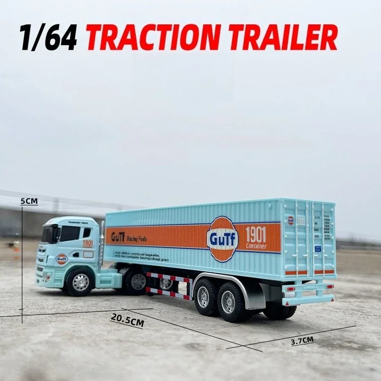 

1:64 маленький тяговый прицеп-контейнер, версия грузовика, имитация сплава, модель автомобиля, орнамент, игрушка в подарок