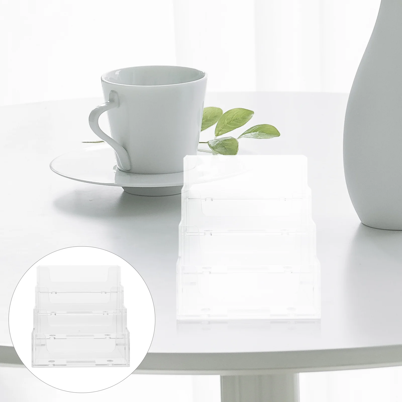 

Business Card Display Stand Plastic Transparent Organizer Thickened Non Slip Base Tabletop Card Holder Business Cards Storage