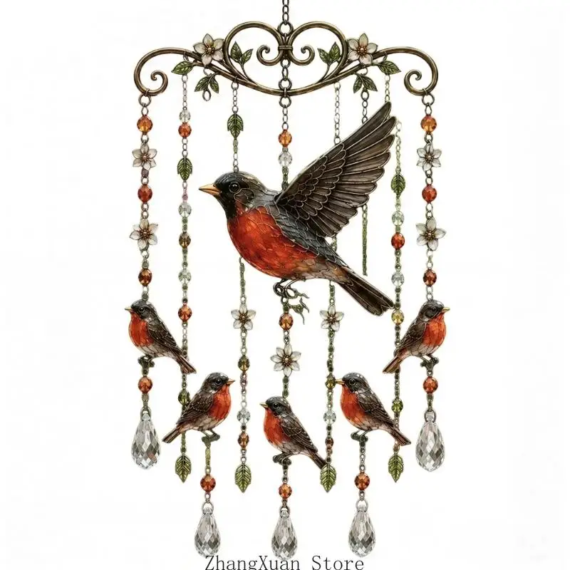 Gartenvogel-Hängestück mit facettierten Anhängern für Fensterhaus 3XUF – Detail 5