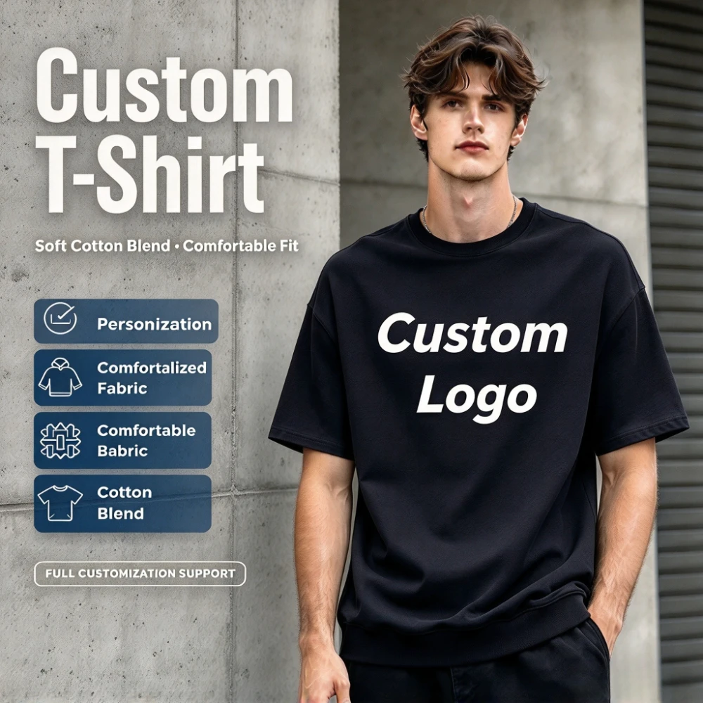 Customized Print T Shirt Men Women Custom Cotton Tops Tees DIY Your Like Photo Or Logo Cotton T-shirt Personalized Men Clothing