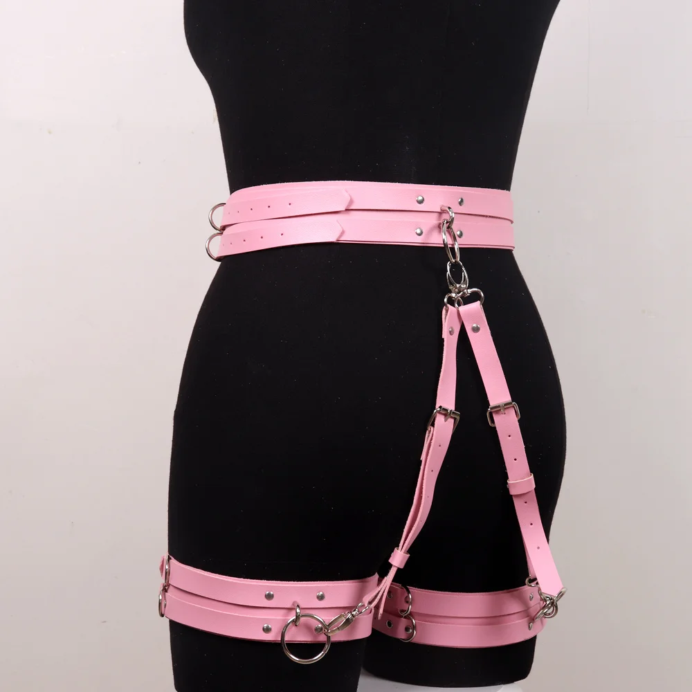 Sexy Garter Leather Harness Women Gothic Lingerie BDSM Bondage Belt Stocking Suspenders Leg Thigh Harness Toy For Adult 18+