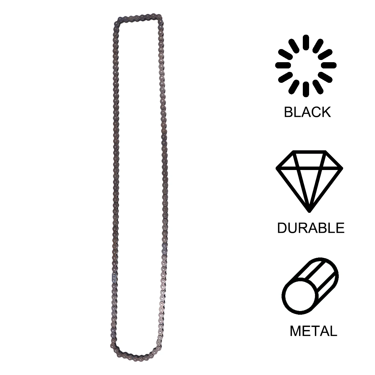 

1pc 132-Link Off-Road Motorcycle Chain Durable Scrambling Chain Black Long-Lasting Easy Install For Dirt Bike Rider Safety Use