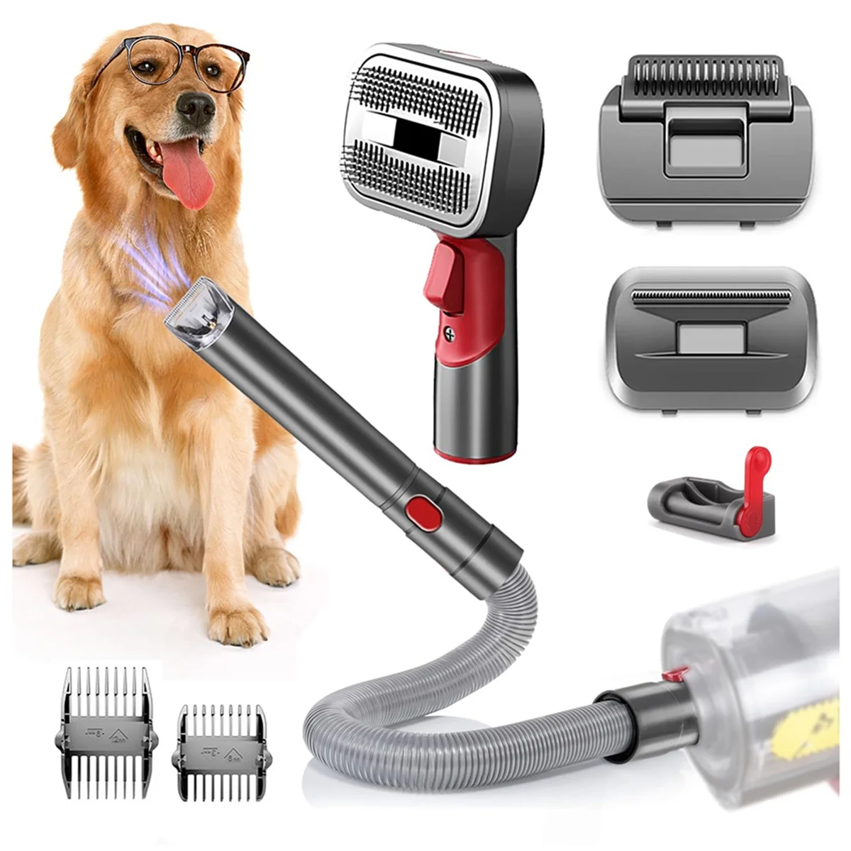 Kit di attacco per toelettatura cani per Dyson Vacuum V7 V8 V10 V11 V12 V15 Tagliacapelli per animali domestici con spazzole Deshedding Attachment_ABLE