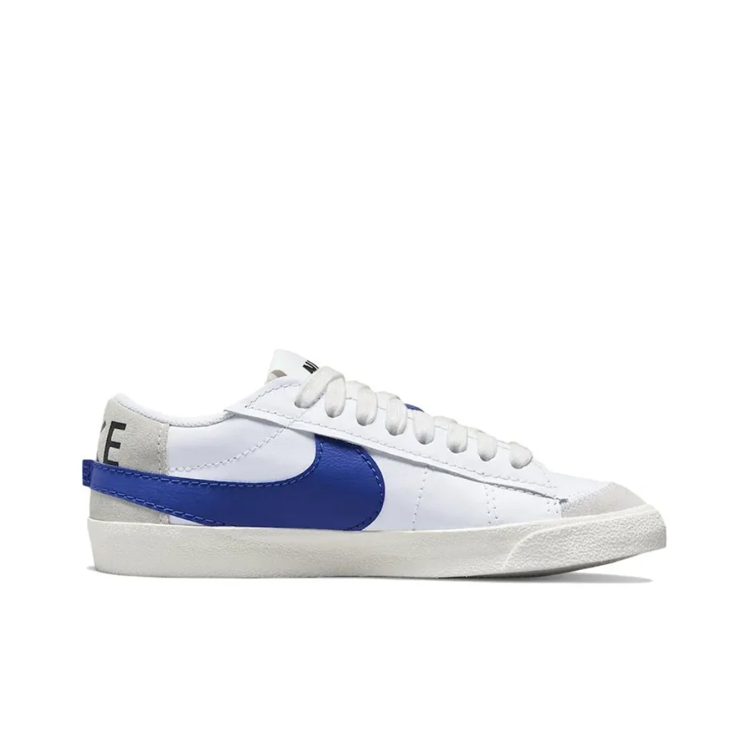 Nike Blazer 77 Jumbo Comfortable Simple Low Top Board Shoes Men's and Women's Casual Shoes White and Blue Colorway