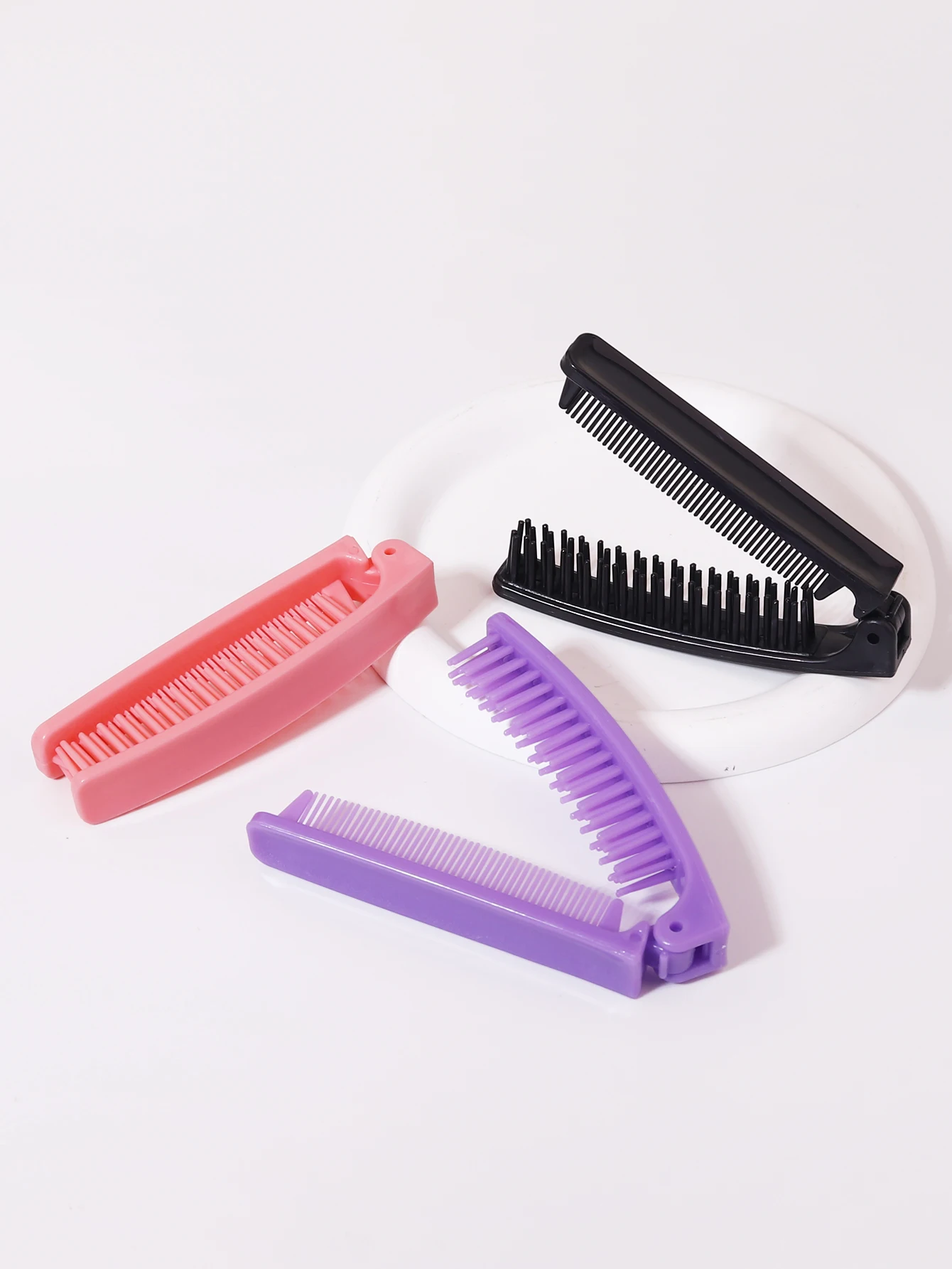 1 piece portable plastic anti-static foldable travel scalp massage comb portable pocket hair styling tool
