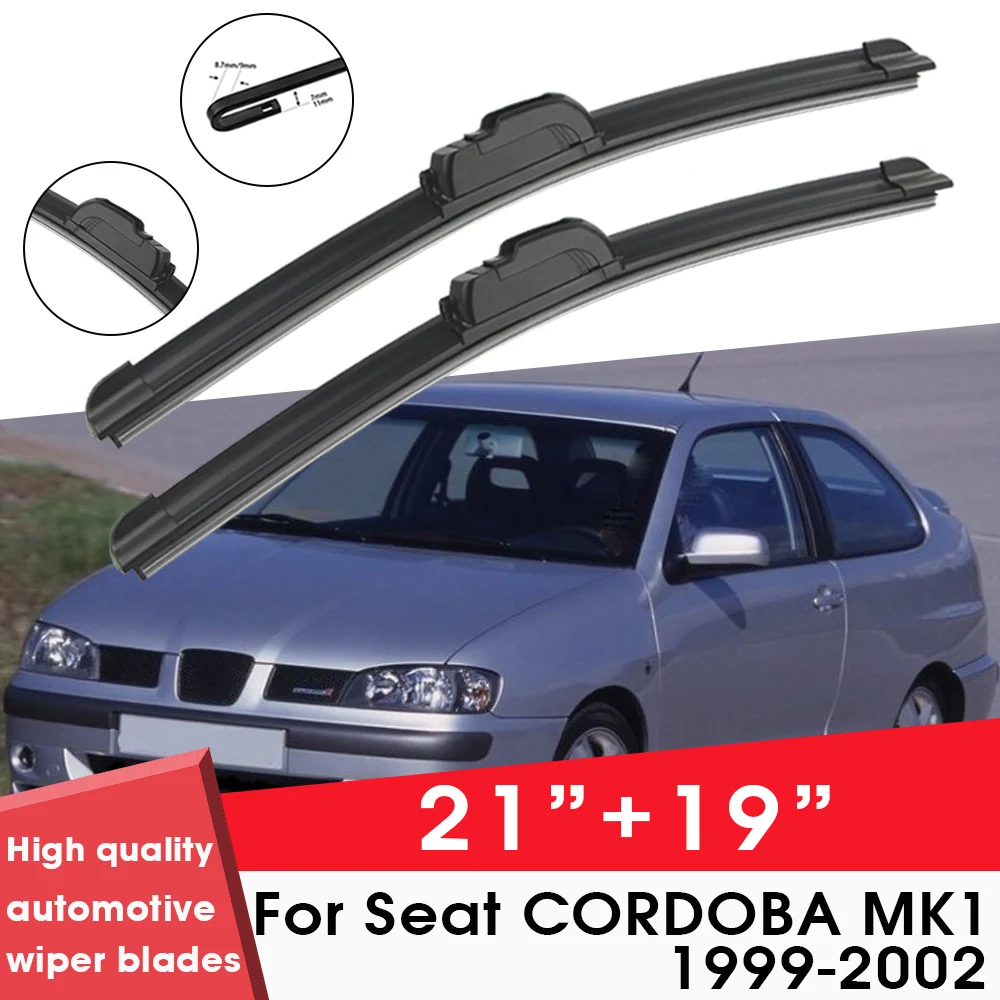 

Car Wiper Blade Blades For Seat CORDOBA MK1 1999-2002 21"+19" Windshield Windscreen Clean Rubber Silicon Cars Wipers Accessories