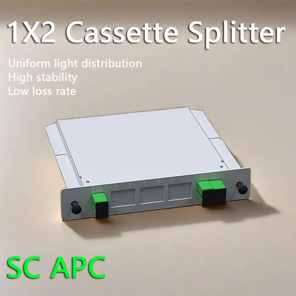 10pcs SC APC PLC 1X2 Fiber Optic Splitter Box FTTH Cassette Insertion Type Fiber Optic Splitter Free Shipping