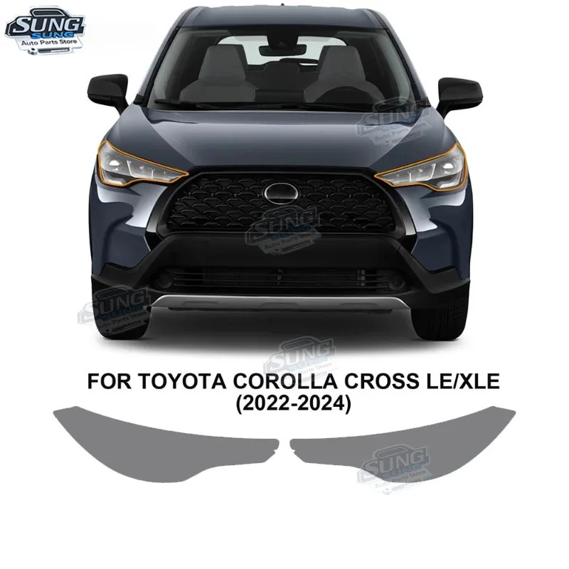 

for Toyota Corolla Cross LE/XLE 2022-2024 Headlight Rearview Film Car Paint Protection Film TPU Anti-scratch Transparent Black