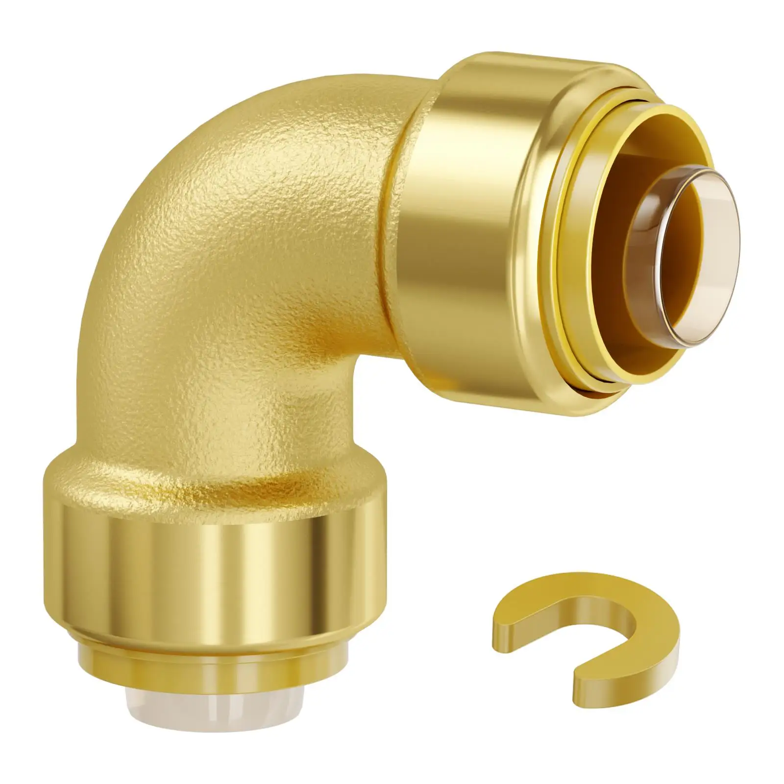 12 Piece Brass Elbow Push Fit Pipe Fittings 1/2 Inch Heavy Duty Air Plumbing Connectors for Water Pipes for heating and Shower Systems