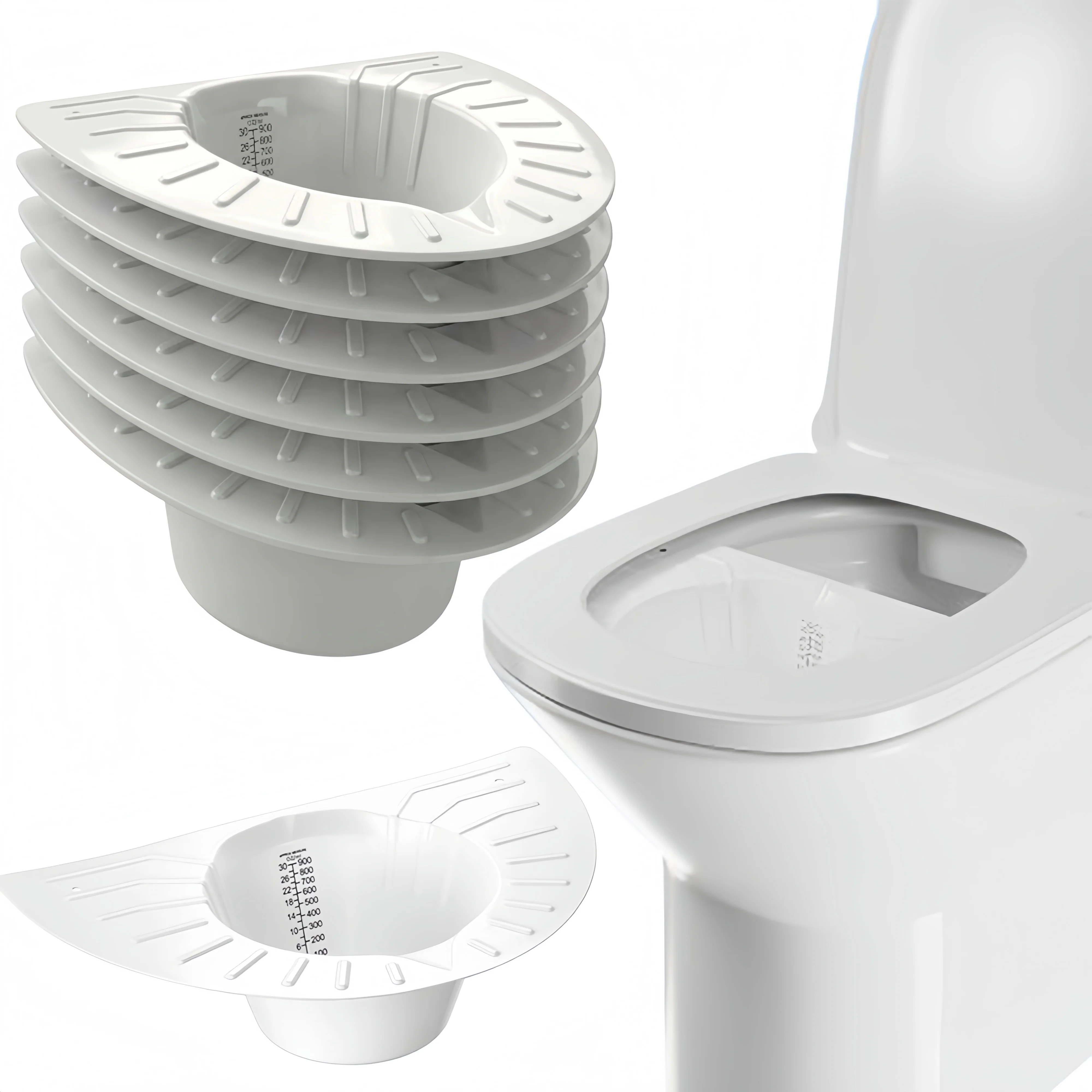 Urine Collection Cap, Suitable for Toilet Stool Sample Collection Kits. Toilet-Specific Hat with Urine Collection Function, with a Capacity of 30 Ounces/900 Milliliters.