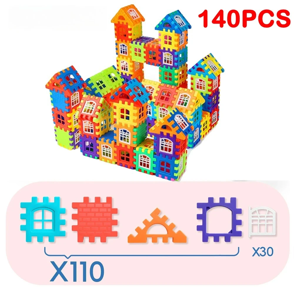 Ensemble de maisons de construction créatives, 25/140 pièces, bloc de construction de Simulation, conception de fenêtre, Puzzle coloré, jouets pour garçons et filles, cadeau d'anniversaire