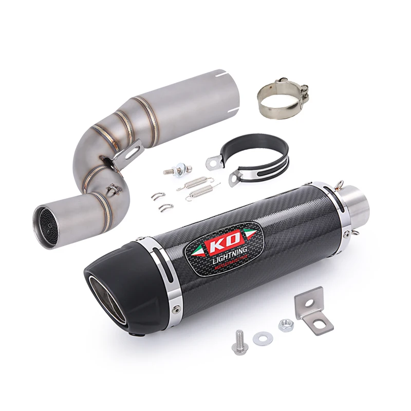 

Motorcycle Exhaust System Mid Link Pipe Slip On Carbon Fiber Muffler Escape Modified For Duke 390 250 125/390 SMC R 2025 2026
