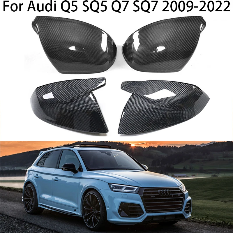 

For Audi Q5 SQ5 Q7 SQ7 Q5 Q7 2009-2022 Carbon Fiber Car Side Door Wing Exterior Rearview Mirror Cover Caps car accessories