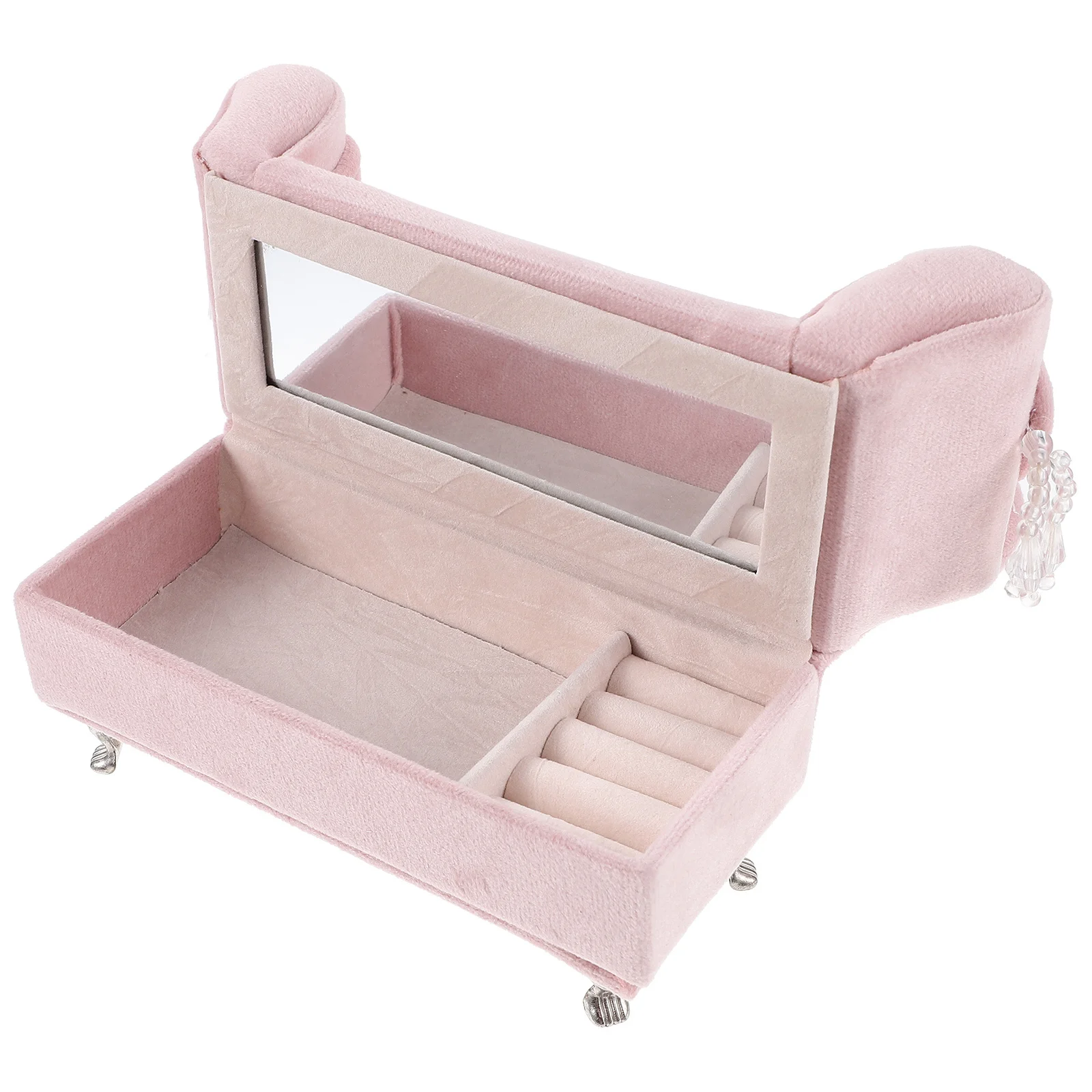 1 قطعة أريكة شكل مجوهرات المنظم صندوق قسط القماش مادة القطن سطح المكتب الديكور حلقة صغيرة القرط حقيبة للتخزين الموضة #3