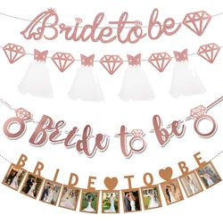 New Bride to be Banner Rose Gold Glitter Banner Bride to be Photo banner Wedding Bachelorette Party Decor Bridal Shower Supplies