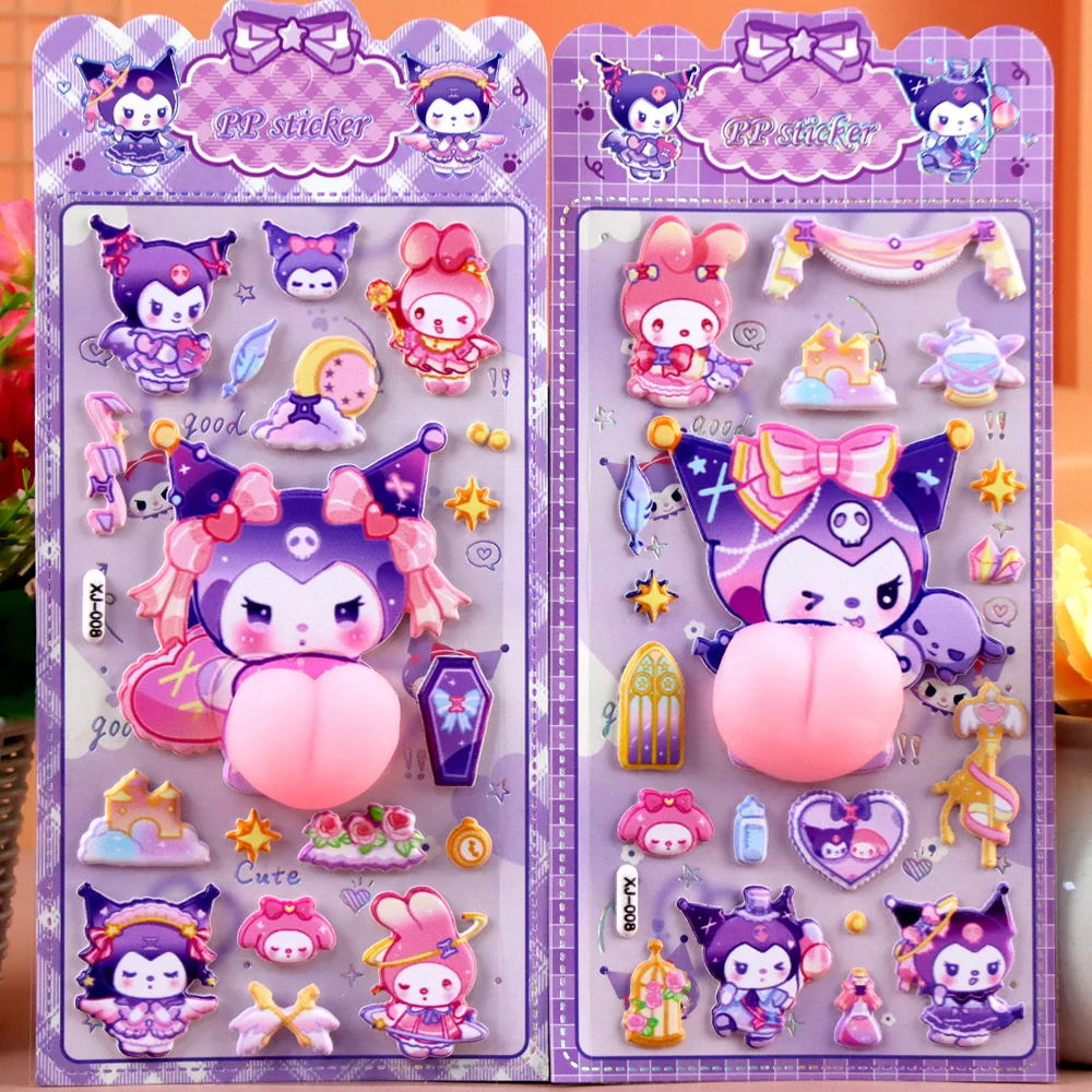 Cute Cartoon PP Sticker Big Fart Peach Sanrio Kuromi Sticker Creative Exchange Gift New Butt Pinch Sticker New Year'S Gift