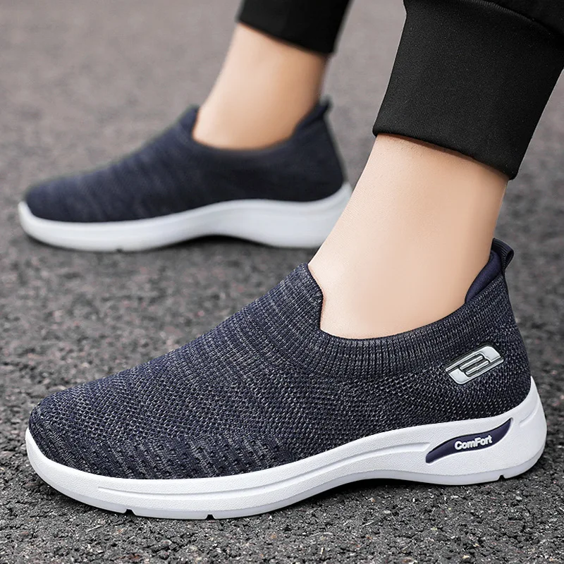 Slip on Men buty letnie miękkie mokasyny buty lekkie siatki obuwie męskie trampki Tenis Masculino Zapatillas Hombre