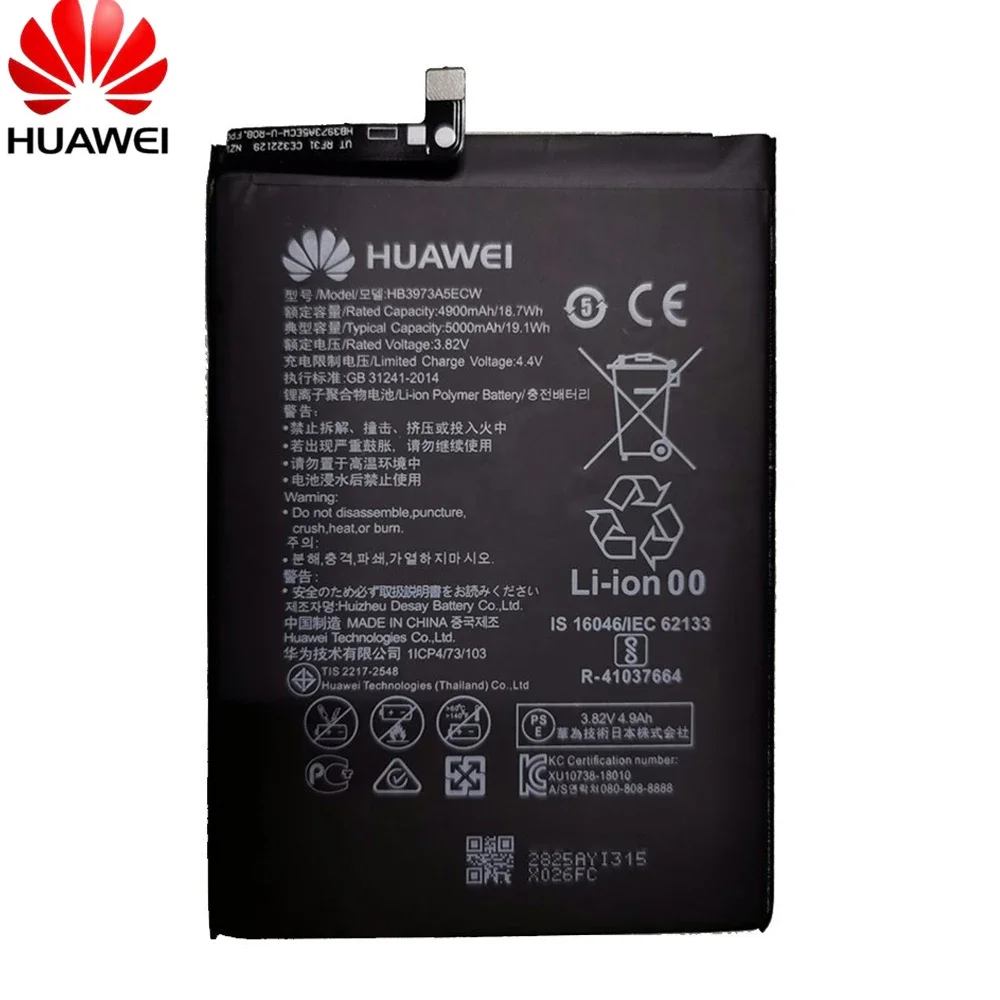 100% Original 5000mAh HB3973A5ECW Battery For Huawei Honor Note 10 RVL-AL09 RVL-AL10 Mate 20 X 20X Mate20X EVR-AL00 Honor 8X Max