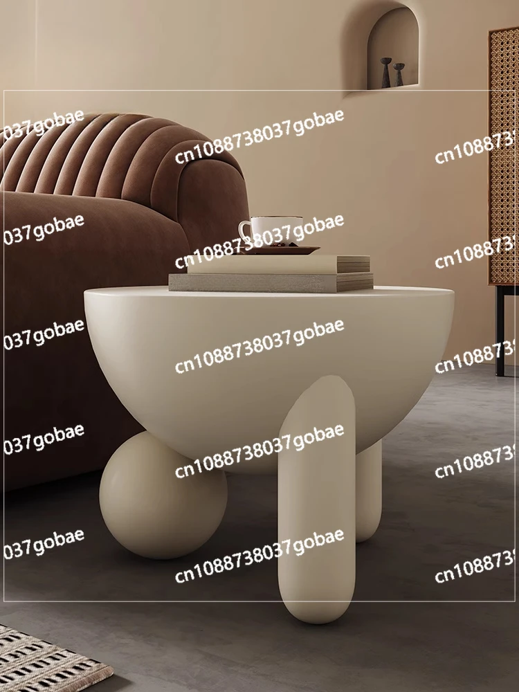 Cream Style round Bedroom Bedside Small Coffee Table Designer Model Creative Strange Shape Sofa Corner Table