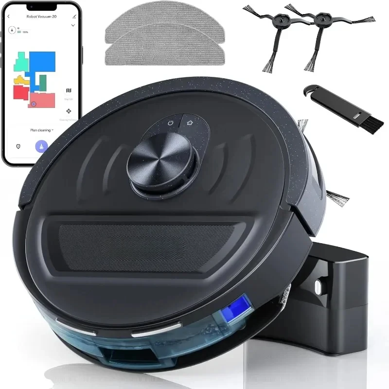 Robot Vacuum and Mop Combo 5500Pa Max Suction 120 Min Runtime Customized Cleaning Schedule, Works with Alexa/WiFi/App