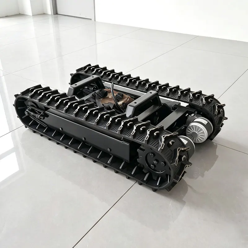Mini Wireless Electric RC Crawler Undercarriage, Rubber Track Carrier Platform With Remote Control System