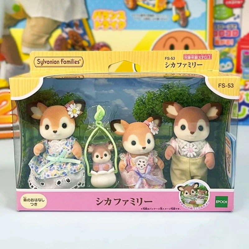 

Фигурки аниме Sylvanian Families T Tempoines, фигурка семьи оленя, кукла, качели, кукла для девочек, игрушка, лесные семейные украшения для комнаты, игрушки