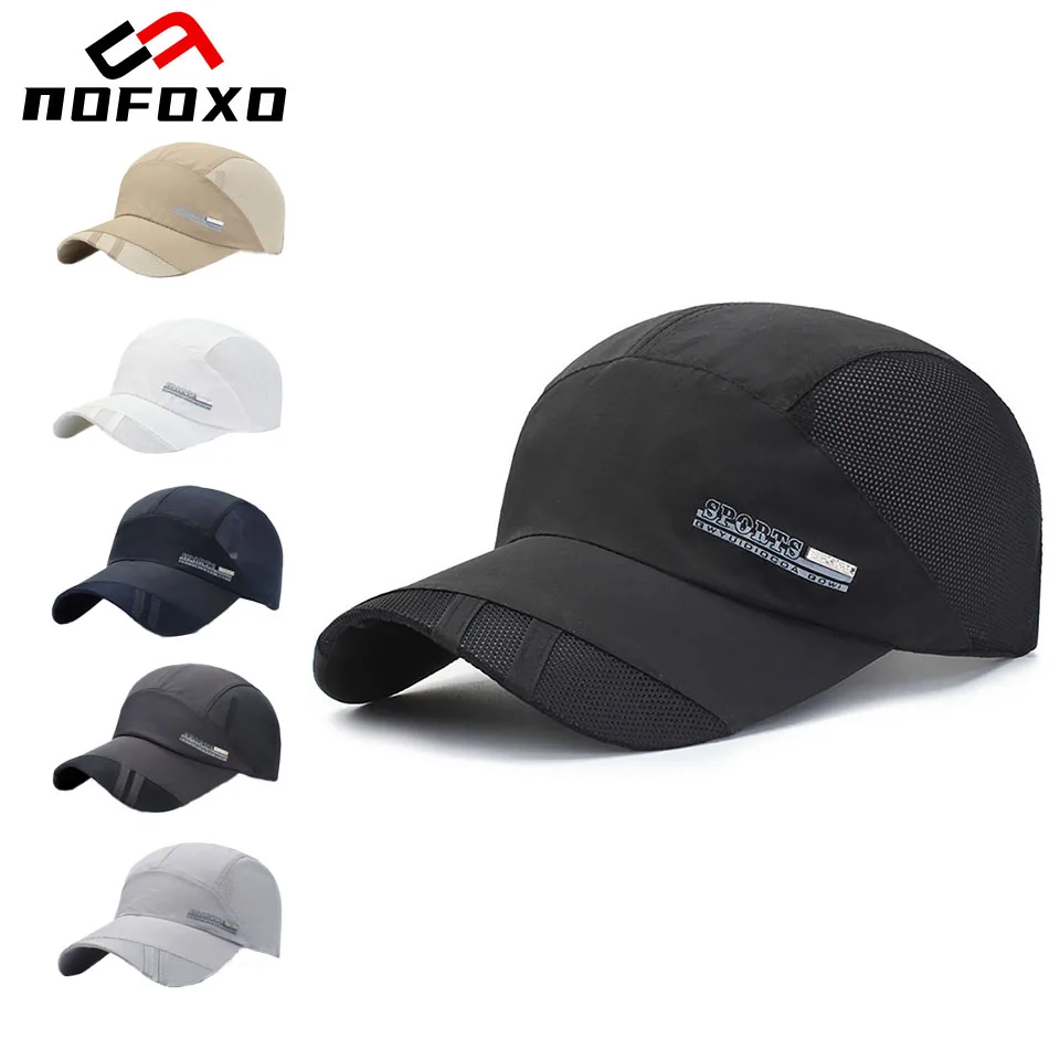 

NOFOXO Summer Mesh Cap Visor Adjustable Quick Dry Braethable Hat Running Baseball Sports Cool Fashion Hot Outdoor Men Women