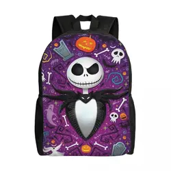 Custom Nightmare Before Christmas Laptop Backpack Men Women Basic Bookbag School College Students Jack Skellington Pumpkin Bag