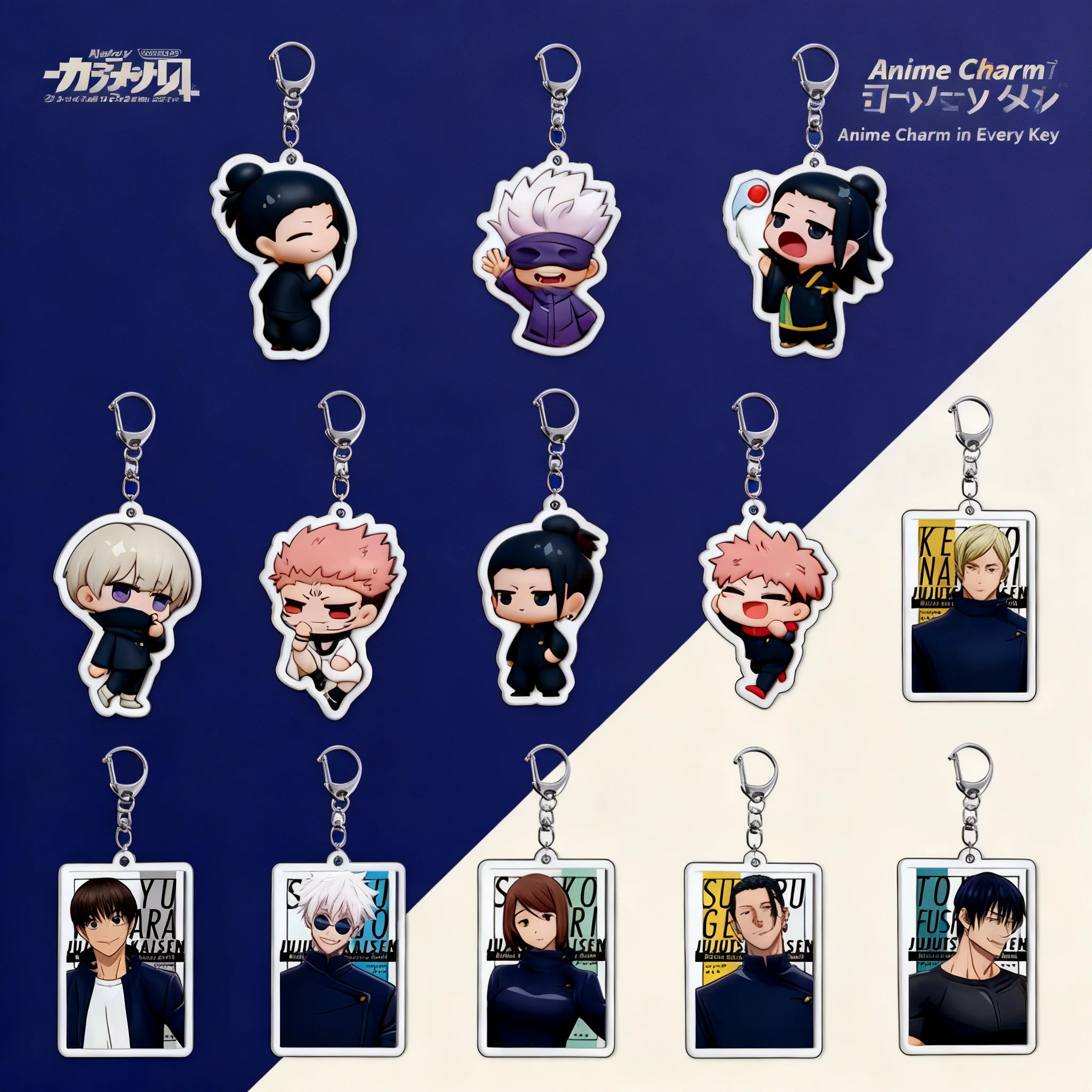 

Акриловый брелок для ключей в стиле аниме Jujutsu Kaisen: Юдзи Итадори, Мегуми Фушигуро. Подвеска-шарм для рюкзака, аниме-атрибутика, аксессуар.