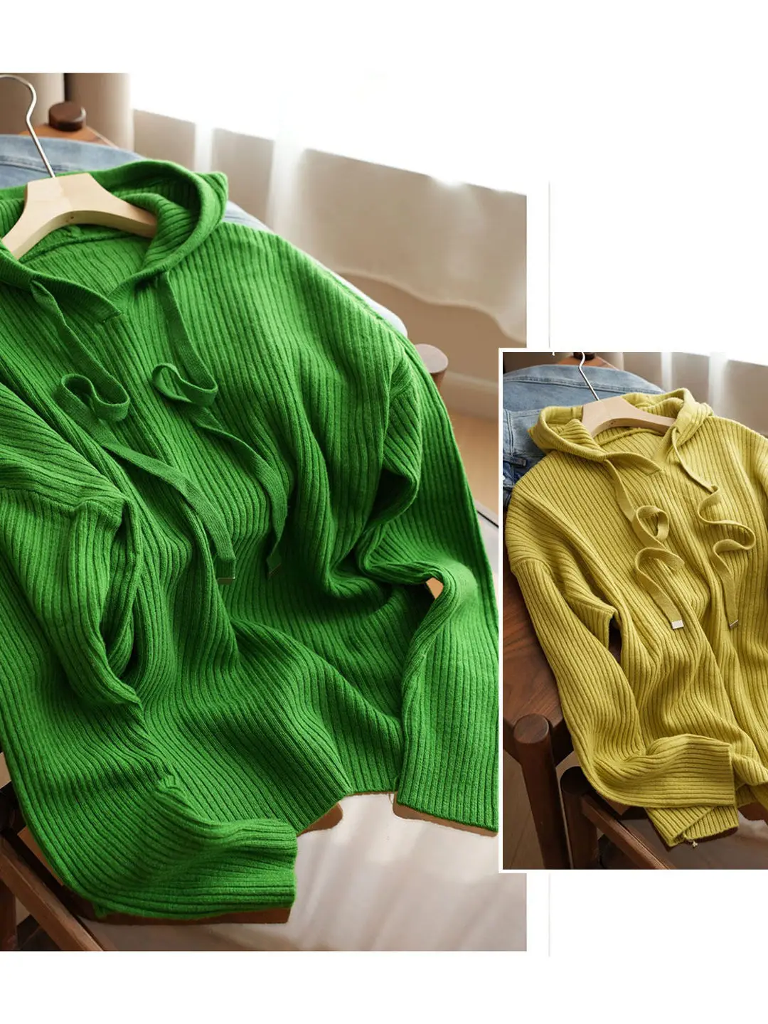 

Женский вязаный шерстяной свитер на осень-зиму с капюшоном на шнурке, повседневный, свободного кроя, с длинными рукавами, на одной пуговице, цветной