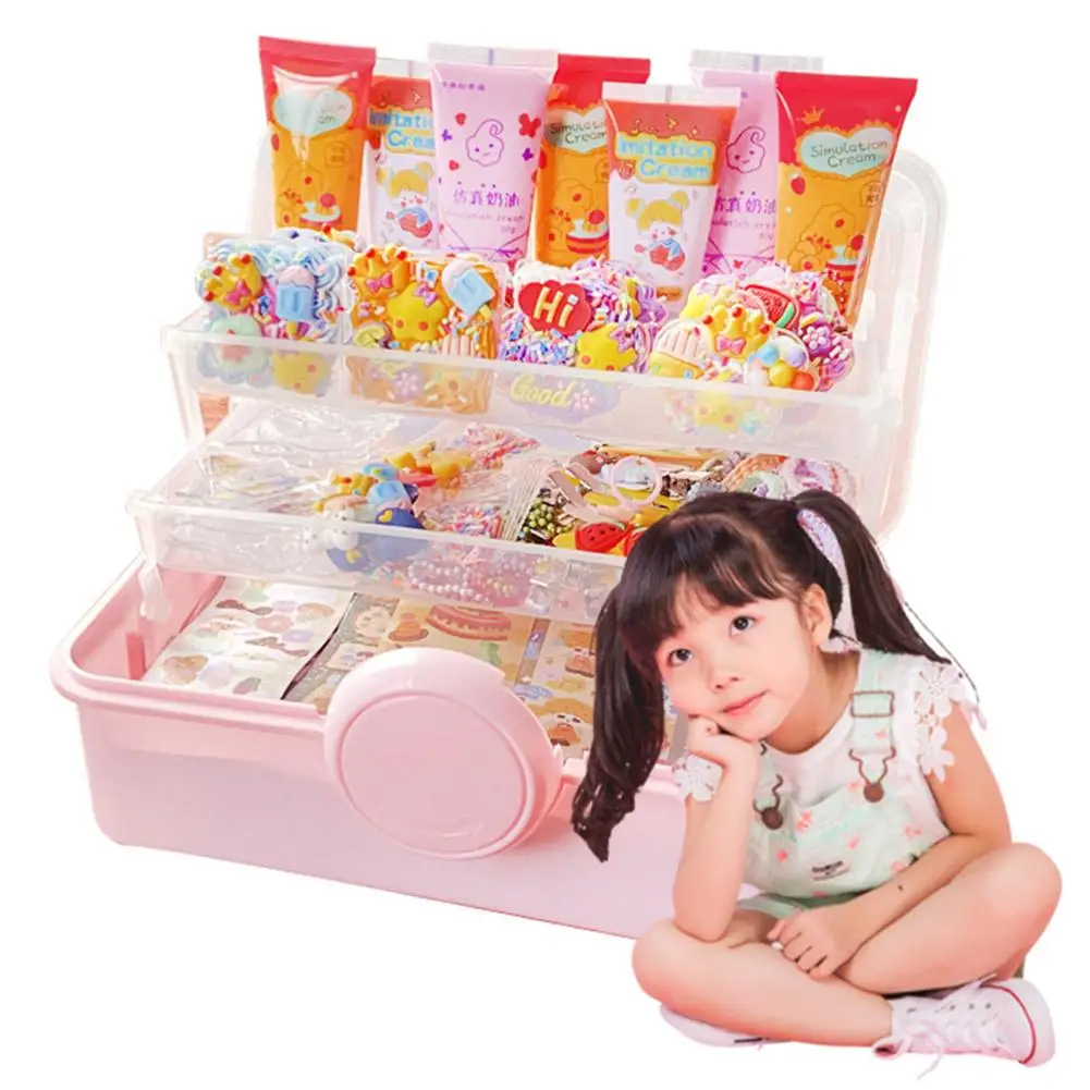 ​Guka Sticker Kit Creamy Glue DIY Journaling Material Storage Box for Girls Children Kids Handmade Toy Stationery Gift Case