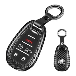 for Alfa Romeo Key Fob Cover, Real Carbon Fiber Key Case Shell for Alfa Romeo Stelvio Giulia 2017-2024 4C Spider Car Accessories