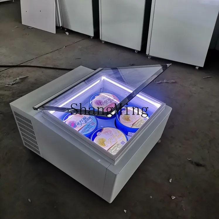 ZYY سطح المكتب العلوي الوجه إزالة الضباب آيس كريم خزانة عرض سميكة قطع الزبادي الفريزر