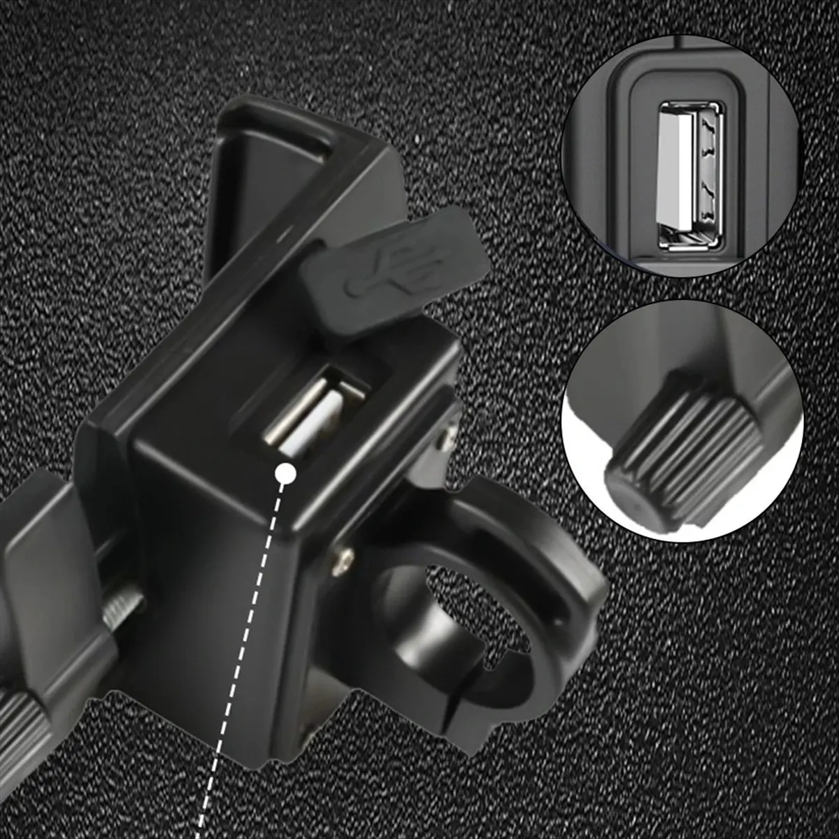 48V Phone Charger Electric Bicycle Mount Adjustable Width Stand Max Phone Size 95mm Motorbike Riding Easy to Install [JQ-EN&RS]