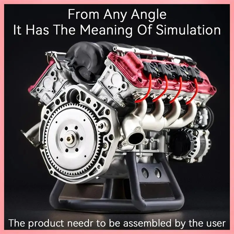 

N91R-MAD V8 Engine Internal Combustion Model Assembly Kit RC Full Simulation Engine Suitable For Ax90104 Scx10 RC Car