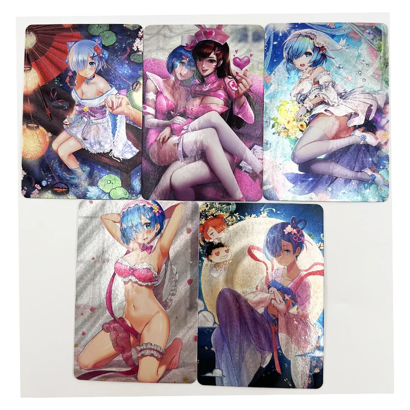 14 pz/set ACG ruvido Flash Sexy Rem giocattoli Hobby collezionabili collezione di giochi carte Anime