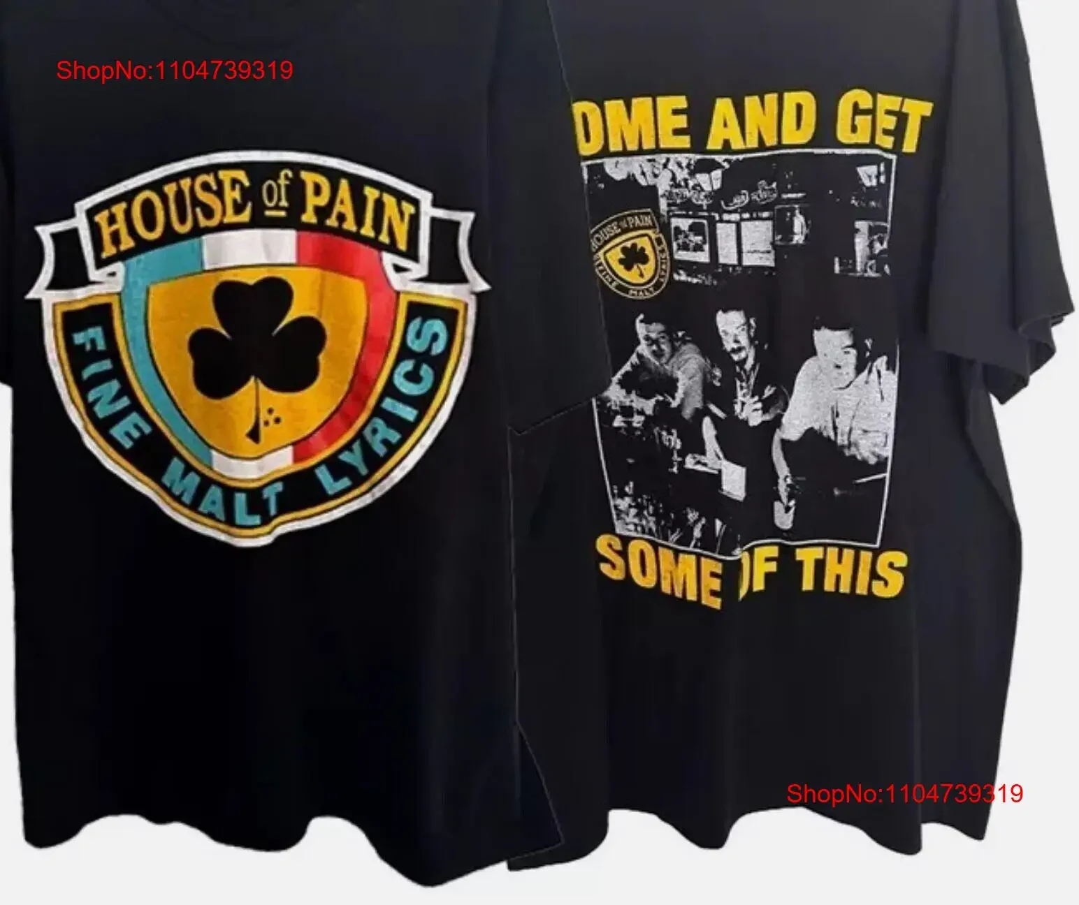 House Of Pain Band Fine Malt Lyrics 2-seitiges schwarzes T-Shirt Kurzarm Vintage Washed Soft Atmungsaktive Streetwear Stretched