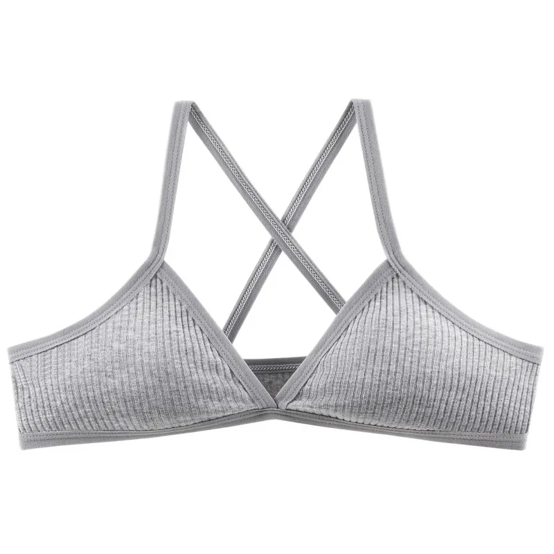 Soutiens-gorge une pièce en coton confortable pour femmes, pulls de sport minces, corset femme SFP, côtelé sans couture, sous-vêtements sans doublure, grande taille