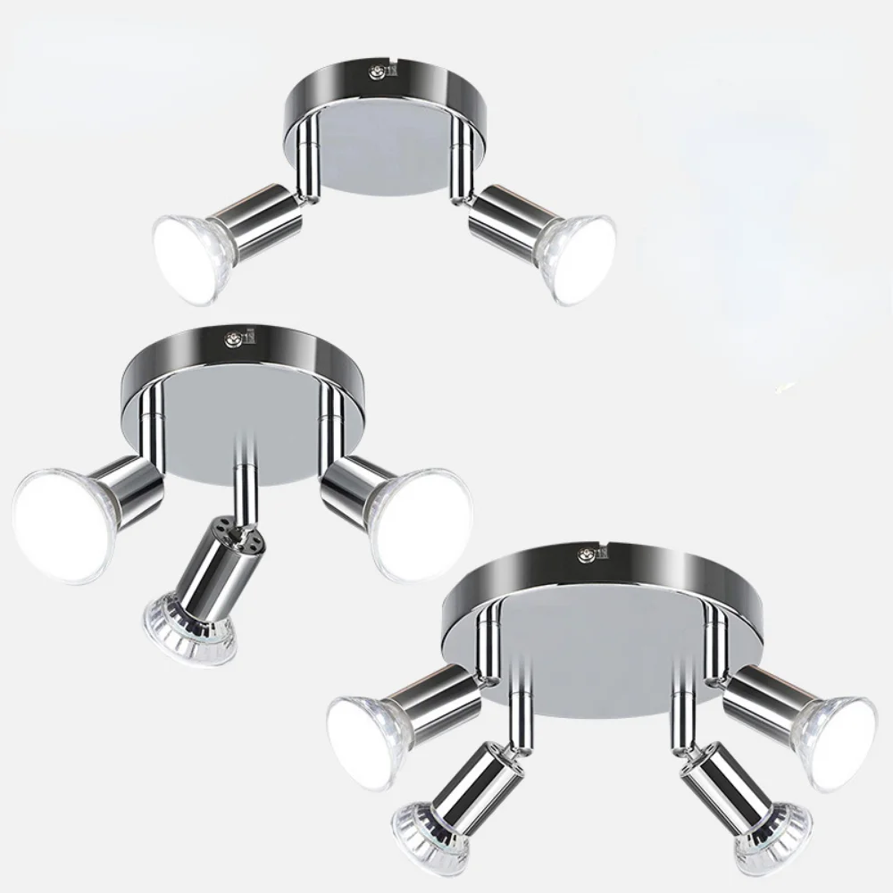 

4 Heads Surface Mounted Chrome Black GU10 Socket LED Ceiling Lamp Spot Lights Apply for Indoor Living Dining Room Lighting