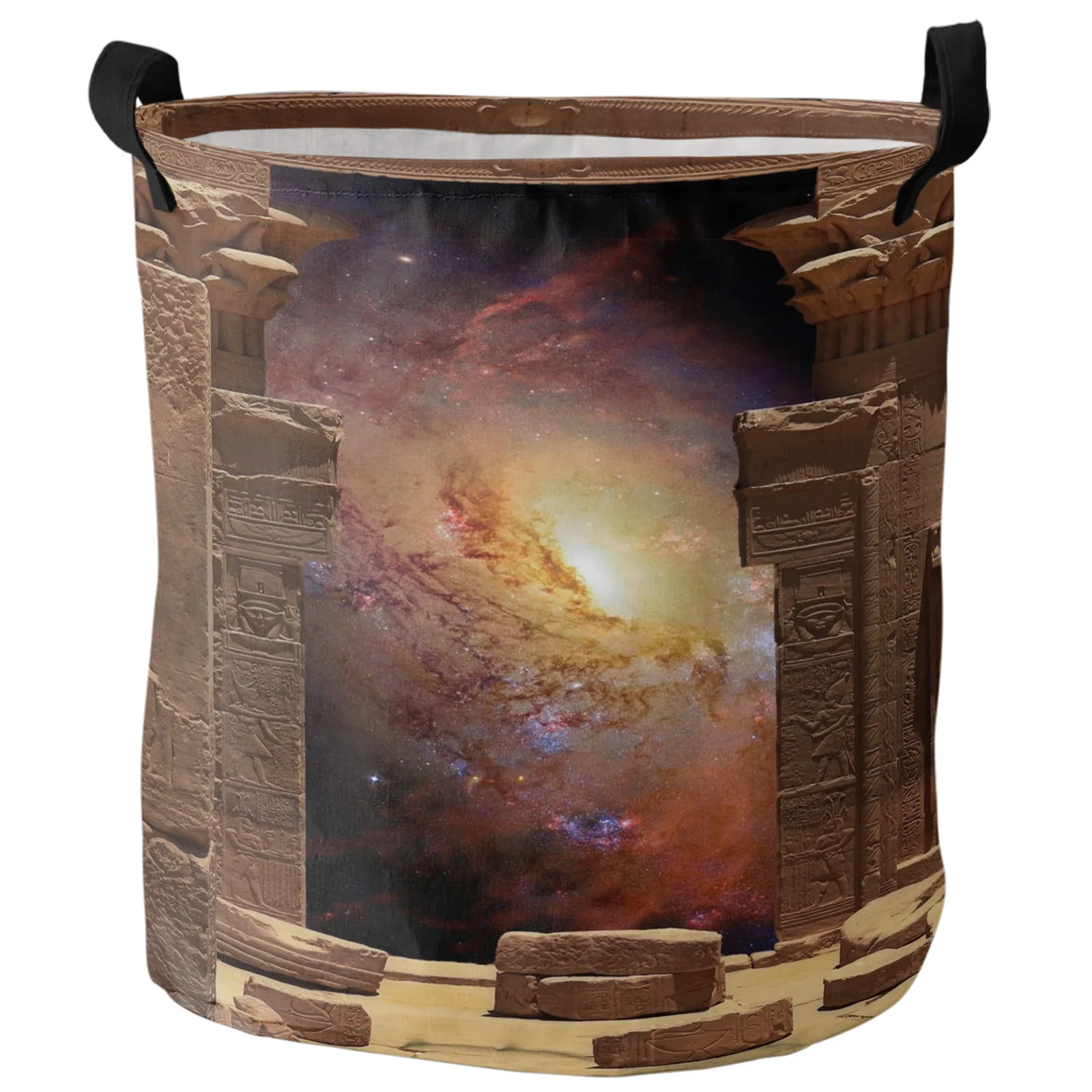 

Egypt Temple Buildings Starry Sky Milky Way Dirty Laundry Basket Foldable Home Organizer Basket Clothing Kids Toy Storage Basket