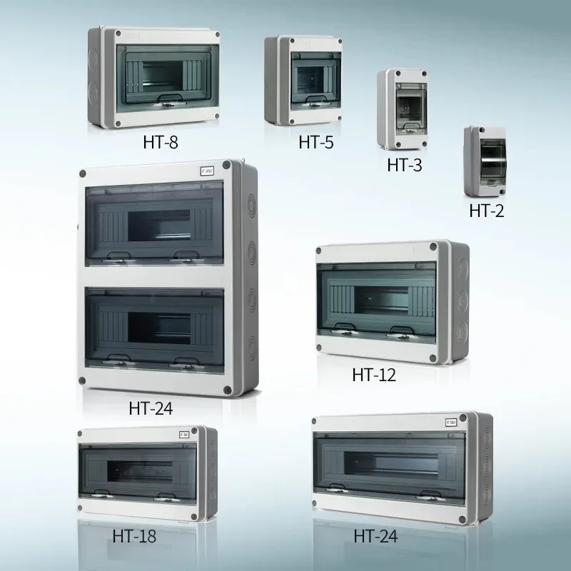 IP65 Distribution Box for DC Breaker HT-2-24WAY PC /ABS Plastic Outdoor Electrical Junction Box Photovoltaic Comniner Enclosure